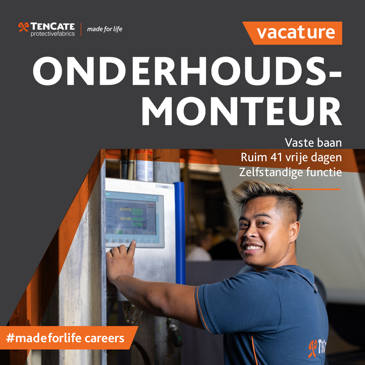 Vacature Onderhoudsmonteur | TenCate Protective Fabrics Europe